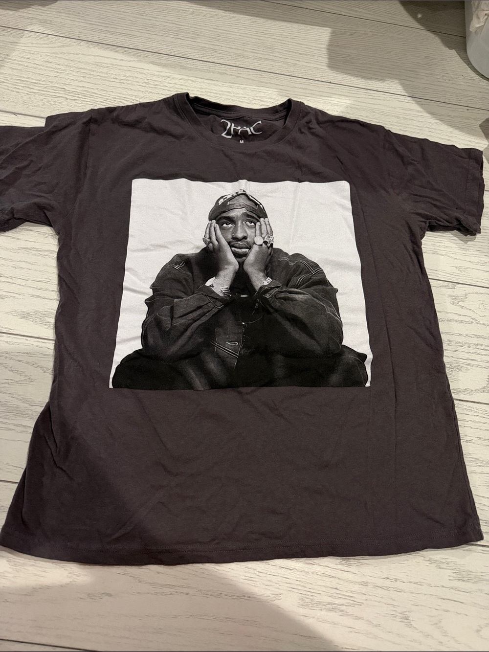 Men’s Black Graphic Tee with Portrait Print